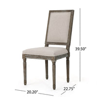 Side Dining Chair Set of 2, Wheat Beige Polyester, Distressed Brown -BM335108
