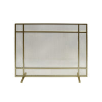Fireplace Screen, Single Panel Design, Diamond Mesh 32 x 41, Gold Iron -BM335115