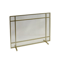 Fireplace Screen, Single Panel Design, Diamond Mesh 32 x 41, Gold Iron -BM335115