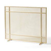 Fireplace Screen, Single Panel Design, Diamond Mesh 32 x 41, Gold Iron -BM335115