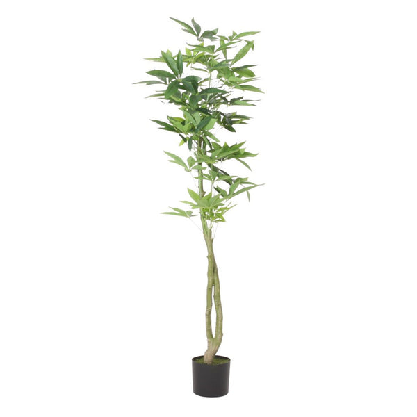 Leso Artificial Pachira Money Plant Hand Shaped Green Leaves 63 Inch  -BM335128