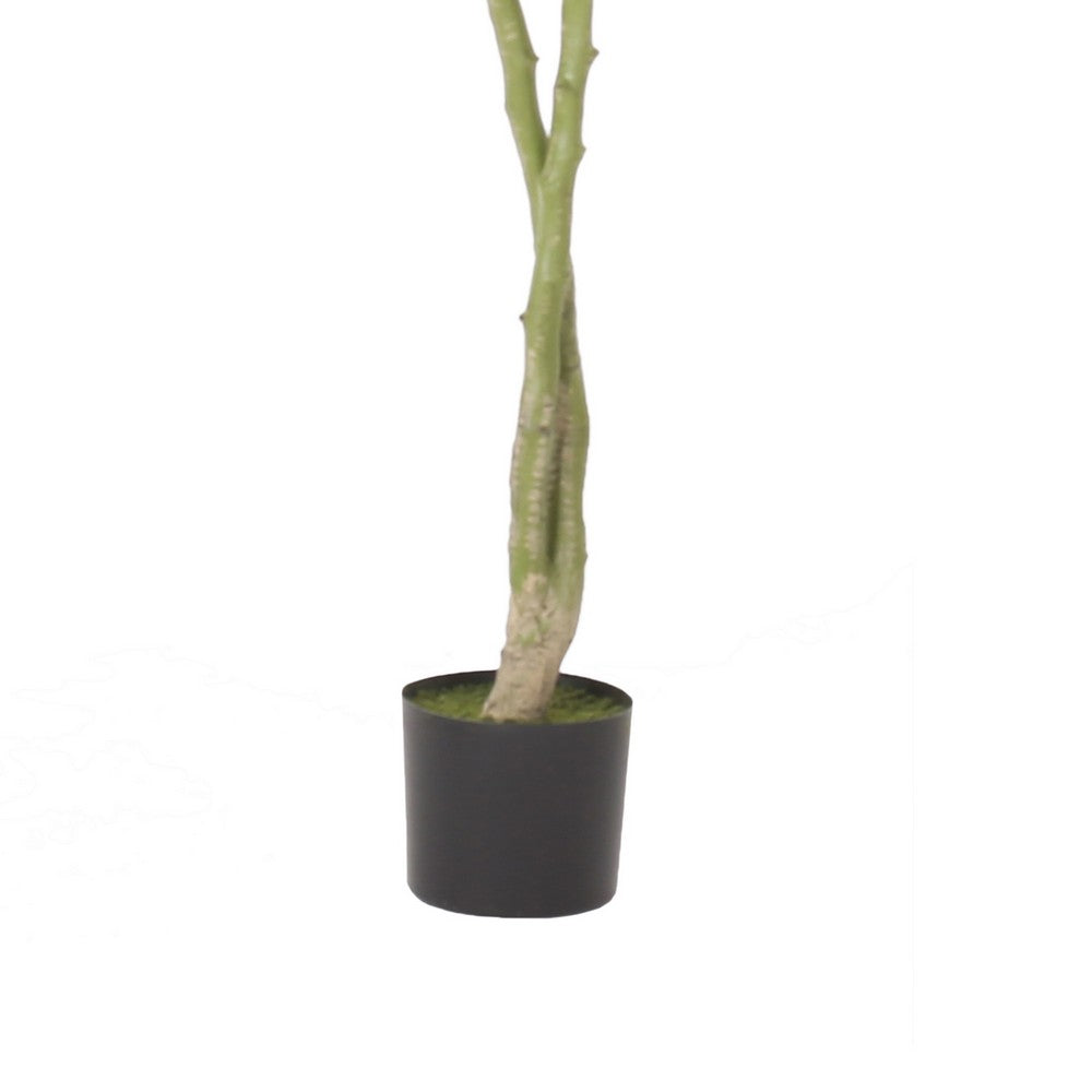 Leso Artificial Pachira Money Plant Hand Shaped Green Leaves 63 Inch  -BM335128