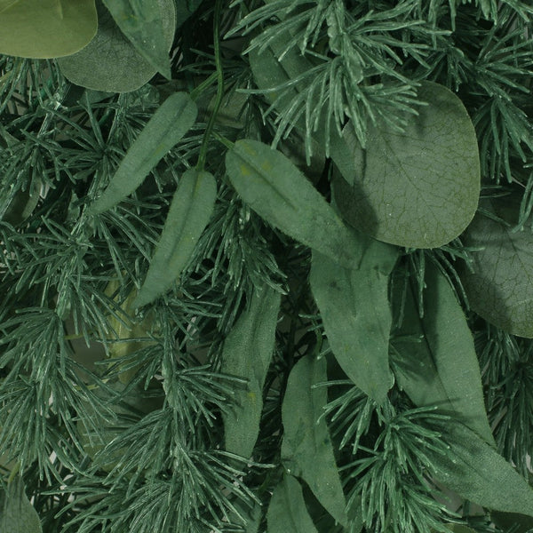 Artificial Teardrop Hanging Wreath, Realistic Green Leaves 33 Inch -BM335129
