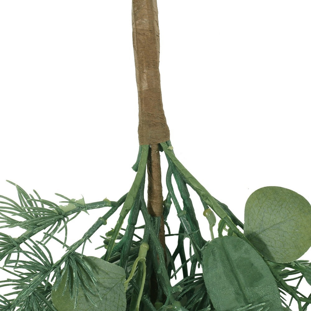 Artificial Teardrop Hanging Wreath, Realistic Green Leaves 33 Inch -BM335129