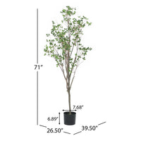 Deso Artificial Milan Leaf Bonsai, Rich Green Oval Leaves 71 Inch -BM335130