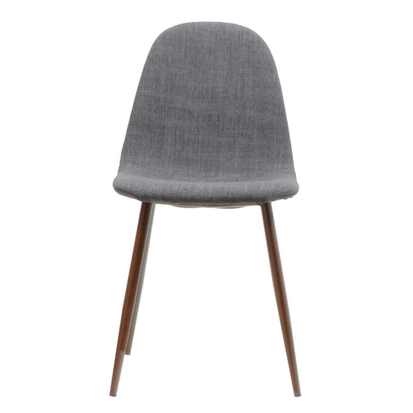 Reva Dining Side Chair Set of 2, Dark Gray Cushions, Brown Iron Frame -BM335131