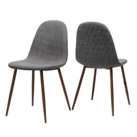Reva Dining Side Chair Set of 2, Dark Gray Cushions, Brown Iron Frame -BM335131