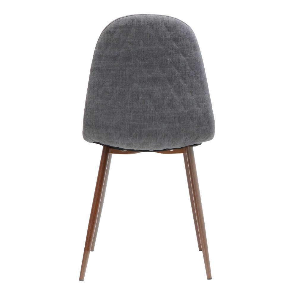 Reva Dining Side Chair Set of 2, Dark Gray Cushions, Brown Iron Frame -BM335131