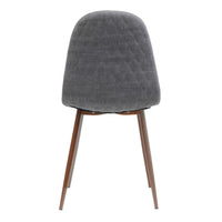 Reva Dining Side Chair Set of 2, Dark Gray Cushions, Brown Iron Frame -BM335131