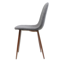 Reva Dining Side Chair Set of 2, Dark Gray Cushions, Brown Iron Frame -BM335131