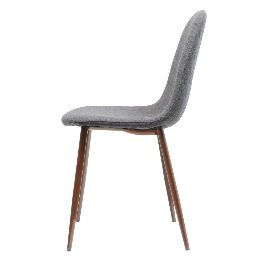 Reva Dining Side Chair Set of 2, Dark Gray Cushions, Brown Iron Frame -BM335131