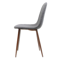 Reva Dining Side Chair Set of 2, Dark Gray Cushions, Brown Iron Frame -BM335131
