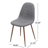 Reva Dining Side Chair Set of 2, Dark Gray Cushions, Brown Iron Frame -BM335131
