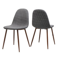 Reva Dining Side Chair Set of 2, Dark Gray Cushions, Brown Iron Frame -BM335131
