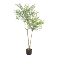 Artificial Nandina Plant, Sacred Bamboo Like Green Leaves, 47 Inch -BM335132