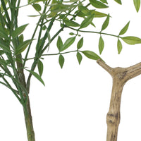 Artificial Nandina Plant, Sacred Bamboo Like Green Leaves, 47 Inch -BM335132