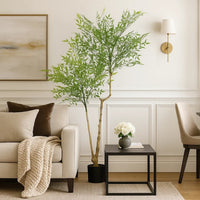 Artificial Nandina Plant, Sacred Bamboo Like Green Leaves, 47 Inch -BM335132