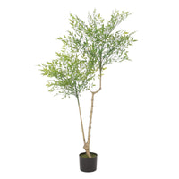 Artificial Nandina Plant, Sacred Bamboo Like Green Leaves, 47 Inch -BM335132