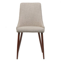 Dining Side Chair Set of 2, Wheat Brown Fabric, Tapered Iron Legs -BM335133