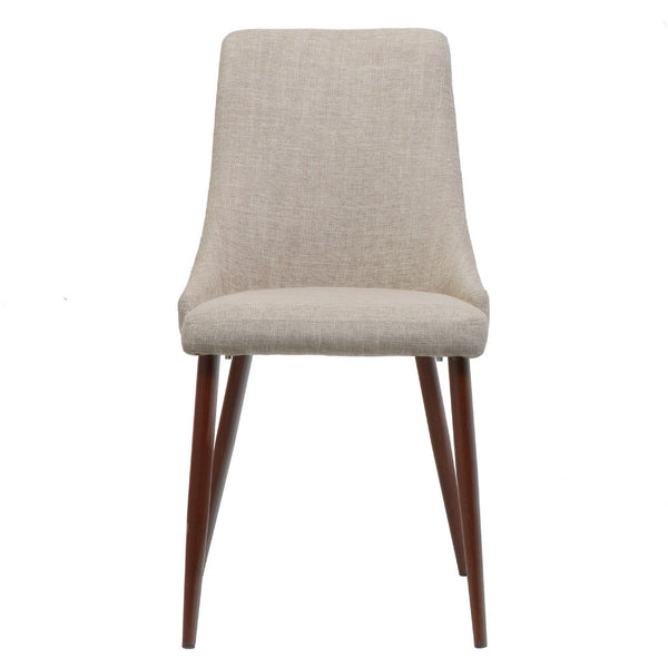 Dining Side Chair Set of 2, Wheat Brown Fabric, Tapered Iron Legs -BM335133