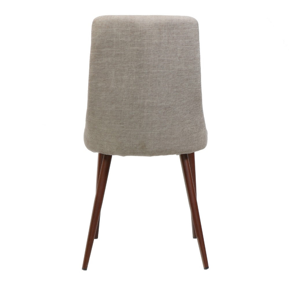 Dining Side Chair Set of 2, Wheat Brown Fabric, Tapered Iron Legs -BM335133