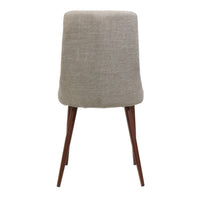 Dining Side Chair Set of 2, Wheat Brown Fabric, Tapered Iron Legs -BM335133