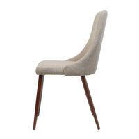 Dining Side Chair Set of 2, Wheat Brown Fabric, Tapered Iron Legs -BM335133