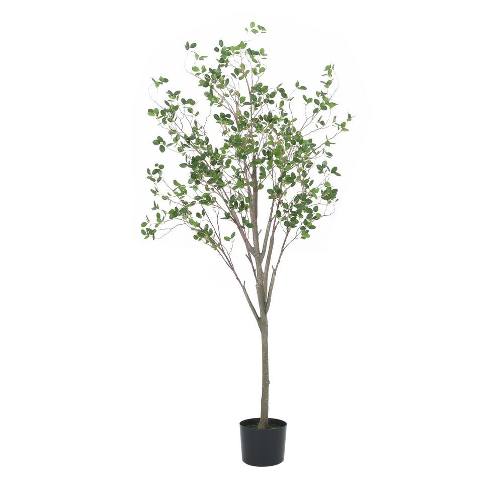 Deso Artificial Milan Leaf Bonsai, Rich Green Oval Leaves 59 Inch -BM335139