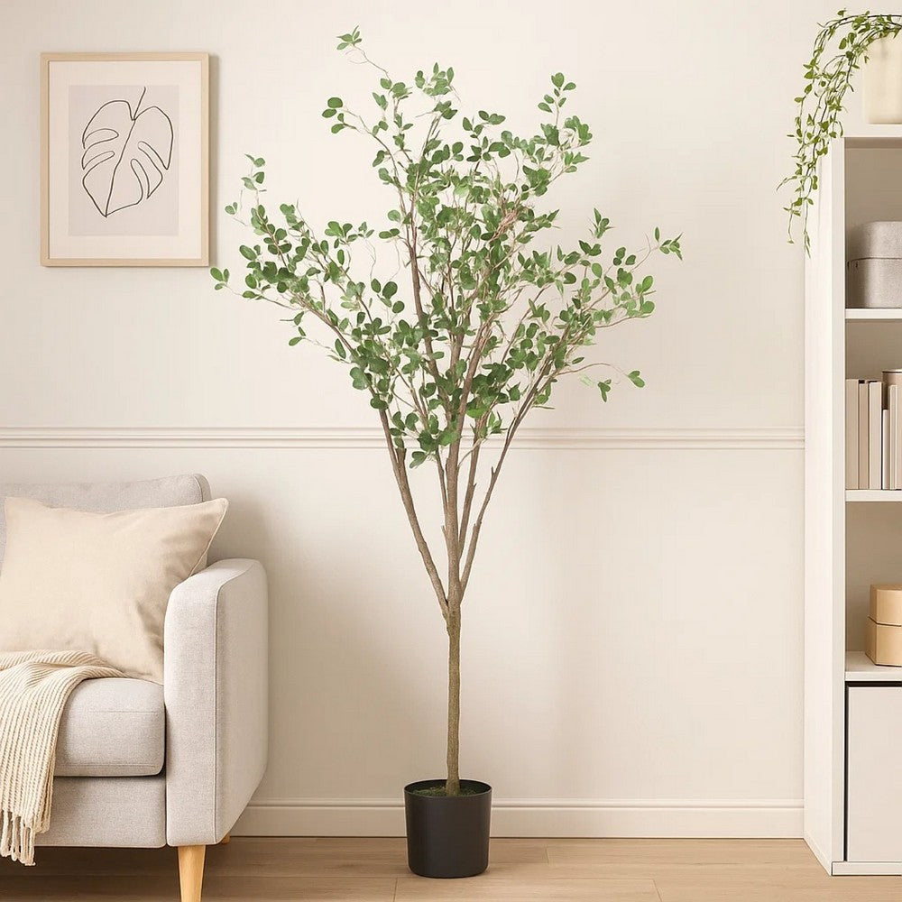 Deso Artificial Milan Leaf Bonsai, Rich Green Oval Leaves 59 Inch -BM335139