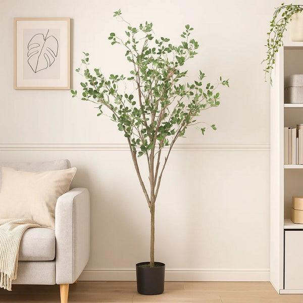 Deso Artificial Milan Leaf Bonsai, Rich Green Oval Leaves 59 Inch -BM335139