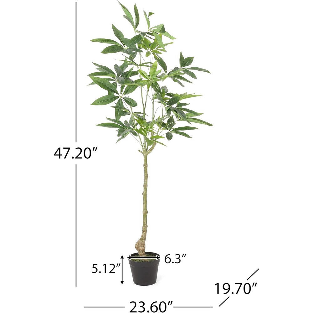 Leso Artificial Macrocarpa Plant, Hand Shaped Green Leaves 47 Inch  -BM335140