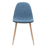 Reva Dining Side Chair Set of 2, Blue Seat, Brown Iron Frame -BM335142