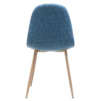 Reva Dining Side Chair Set of 2, Blue Seat, Brown Iron Frame -BM335142