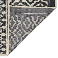 5 x 7 Outdoor Small Area Rug, Modern Black, Ivory Geometric Pattern -BM335153