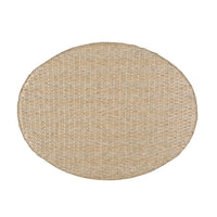 Resy Outdoor Coffee Table, 33 Inch Oval Top, Boho Brown Wicker Woven -BM335155