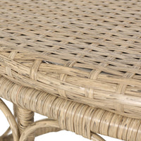 Resy Outdoor Coffee Table, 33 Inch Oval Top, Boho Brown Wicker Woven -BM335155