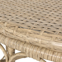 Resy Outdoor Coffee Table, 33 Inch Oval Top, Boho Brown Wicker Woven -BM335155