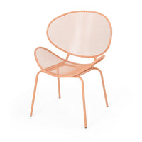 Elie Outdoor Chairs Set of 2, Wing Mesh Curved Back, Orange Iron Frame -BM335156