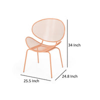 Elie Outdoor Chairs Set of 2, Wing Mesh Curved Back, Orange Iron Frame -BM335156
