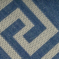 5 x 7 Outdoor Small Area Rug, Woven Blue and Ivory Geometric Pattern -BM335159
