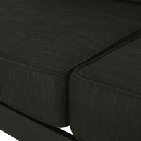 Besy Outdoor Loveseat, Black Cushion and Square Metal Frame, 57 Inch  -BM335160