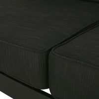 Besy Outdoor Loveseat, Black Cushion and Square Metal Frame, 57 Inch  -BM335160