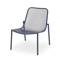 Kery 2pc Outdoor Side Chair Set, Navy Blue Mesh Metal Stackable Frame -BM335161