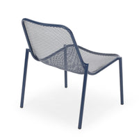 Kery 2pc Outdoor Side Chair Set, Navy Blue Mesh Metal Stackable Frame -BM335161