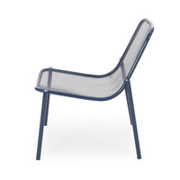 Kery 2pc Outdoor Side Chair Set, Navy Blue Mesh Metal Stackable Frame -BM335161