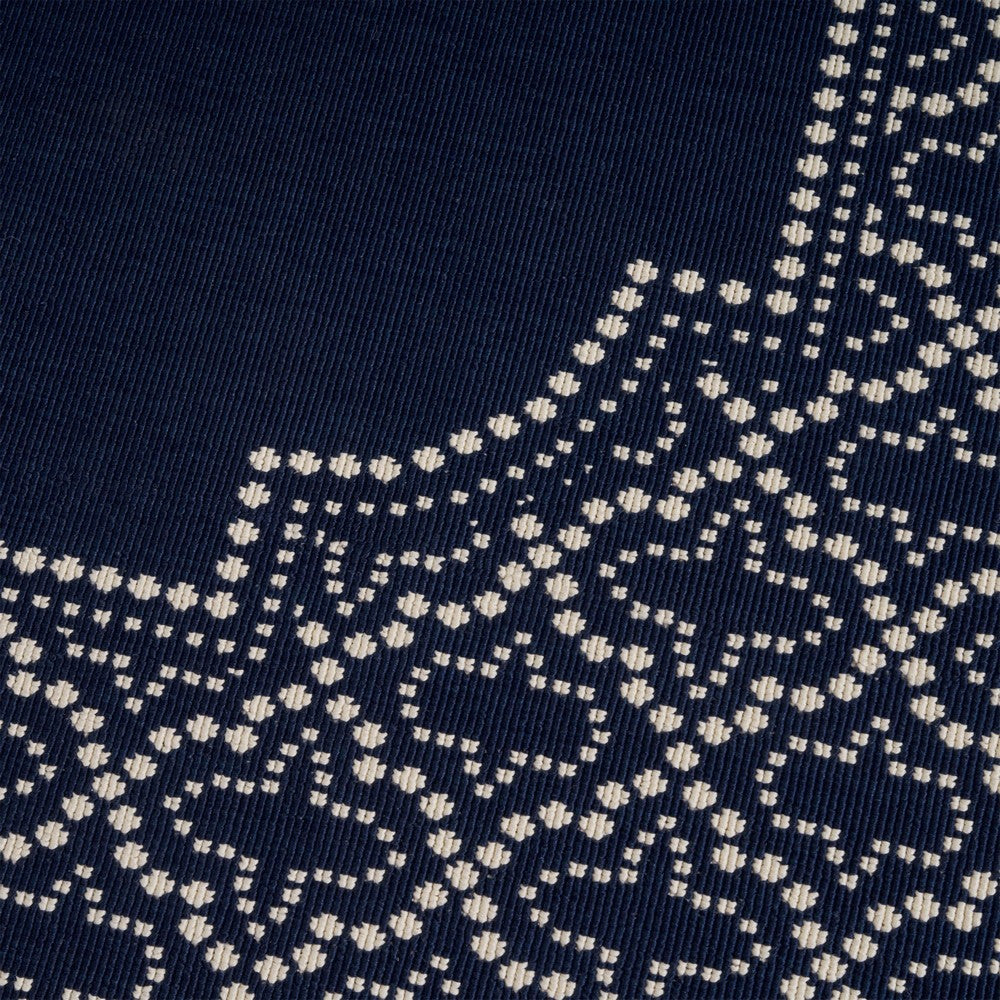 Ina 8 x 10 Medium Area Rug, Blue White Machine Woven, Printed Border -BM335162