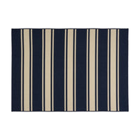 Ina Outdoor Small Area Rug, Navy Blue and White Lined Woven Pattern -BM335165