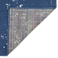 5 x 7 Outdoor Small Area Rug, Blue and Ivory Handcrafted Pattern -BM335167