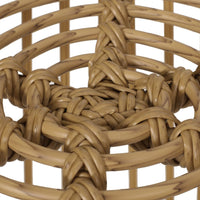 Laine Outdoor Side End Table, 20 Inch Round Top, Brown Rope Woven Base -BM335169