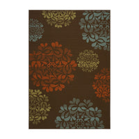 Monis 5 x 8 Outdoor Small Area Rug, Brown Machine Woven -BM335172